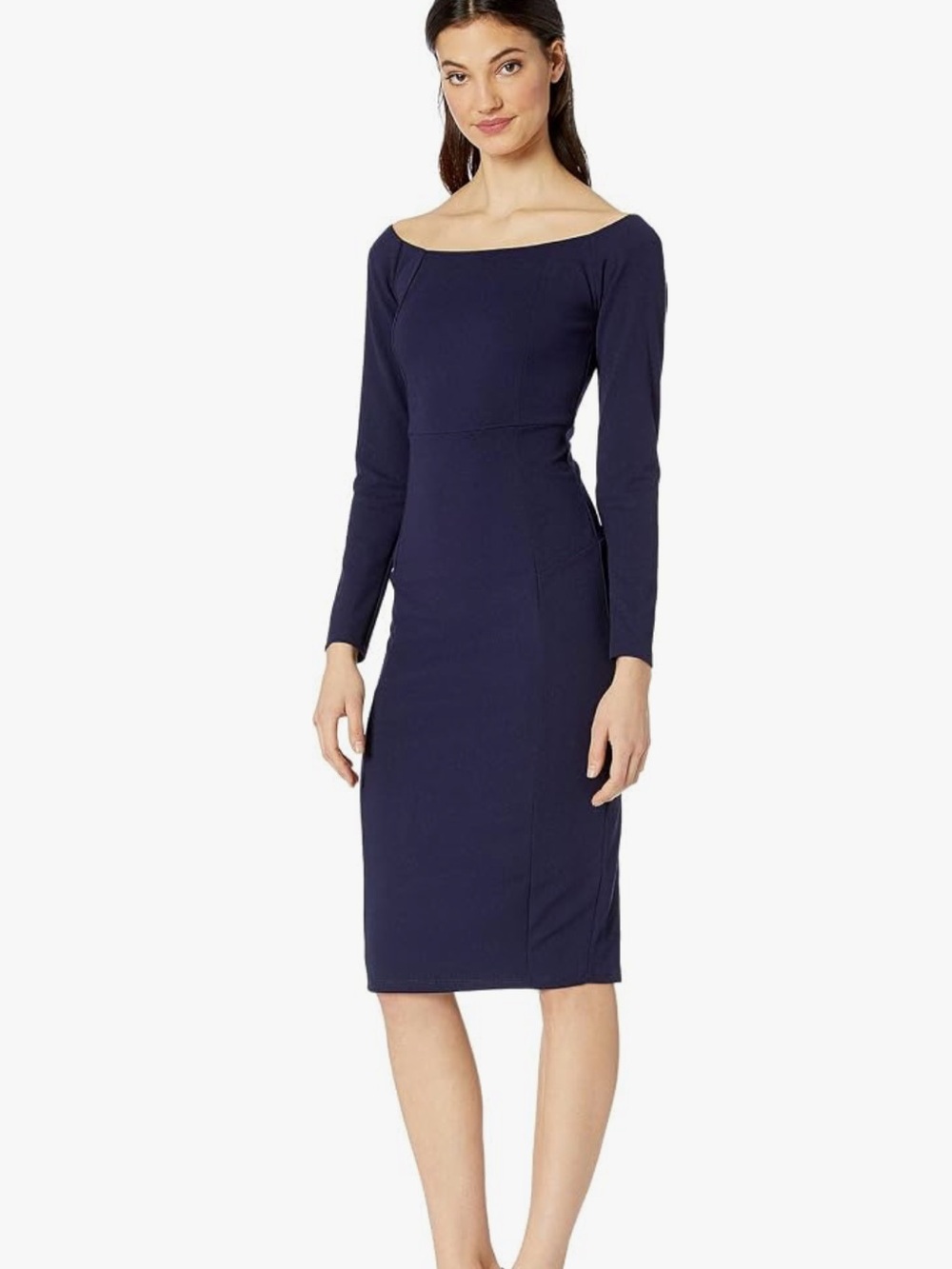 Felicity & Coco Navy Long-Sleeve Sheath Dress